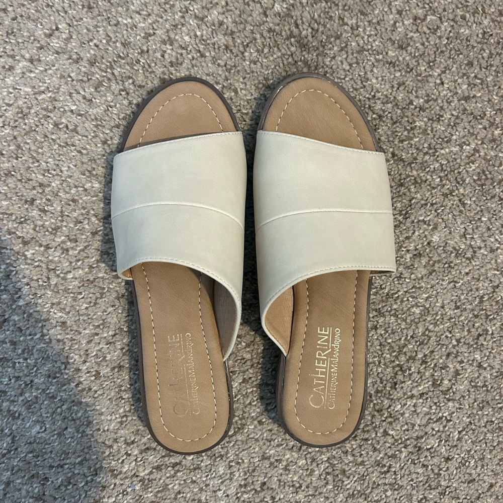 Women's Beige Slide Sandals